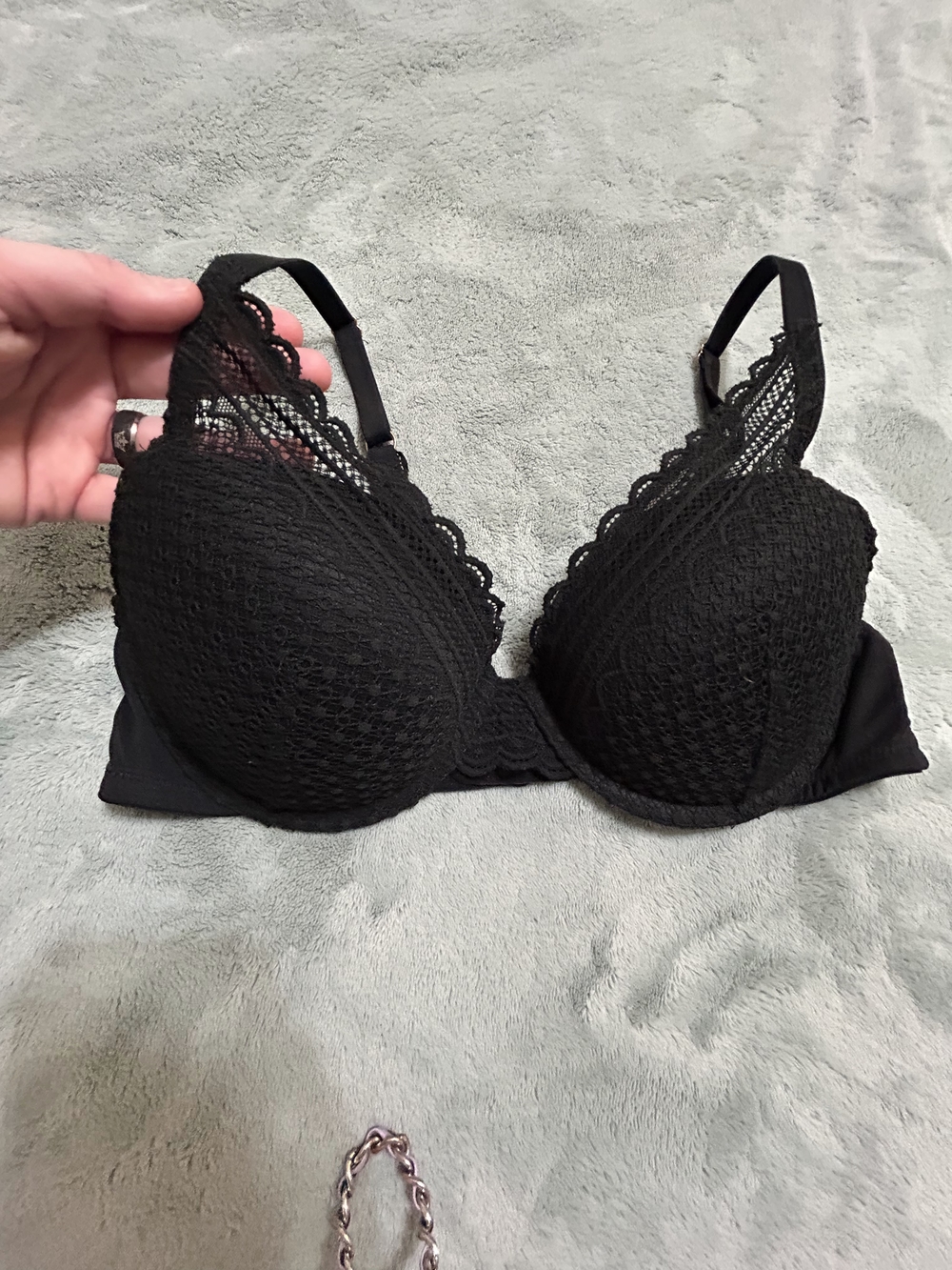 Auden Black Lace Plunge Bra